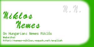 miklos nemes business card