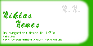 miklos nemes business card